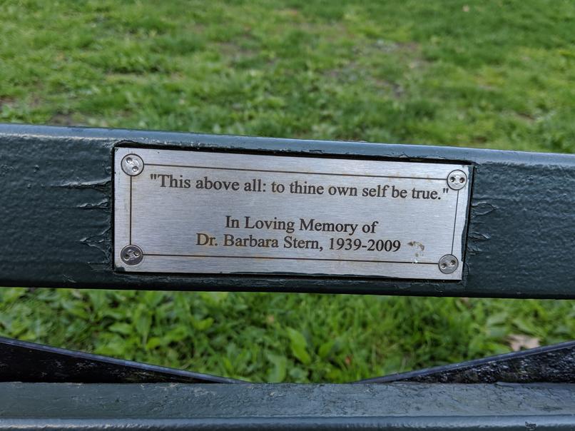 I saw this bench in Central Park