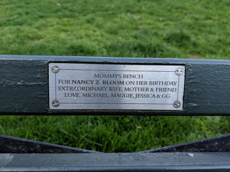 I saw this bench in Central Park