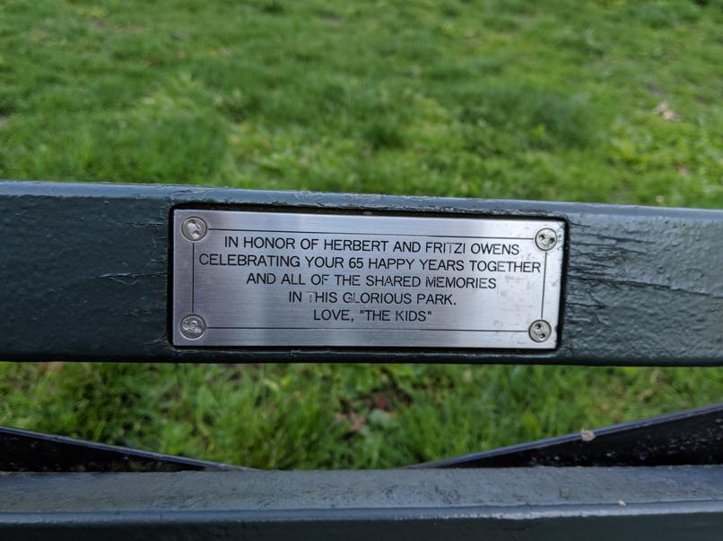 I saw this bench in Central Park