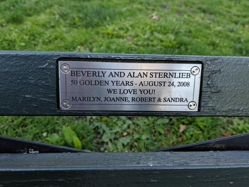 I saw this bench in Central Park