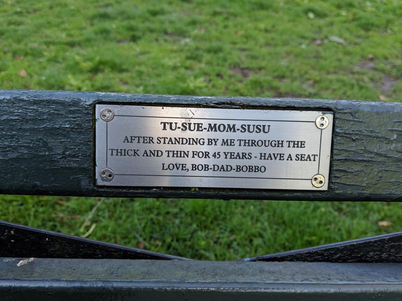 I saw this bench in Central Park