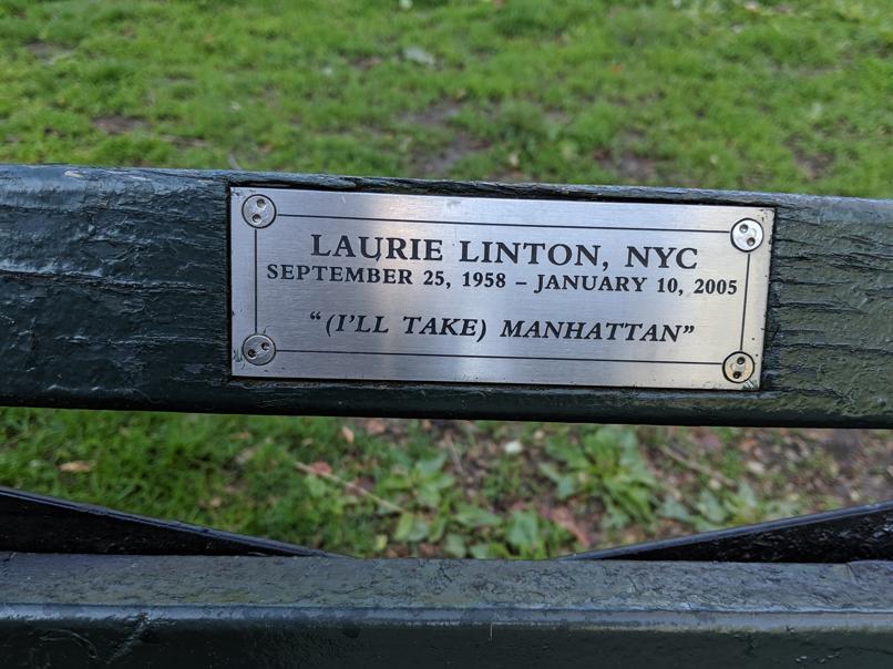 I saw this bench in Central Park