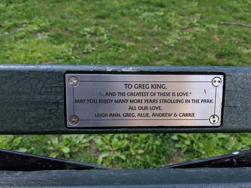 I saw this bench in Central Park