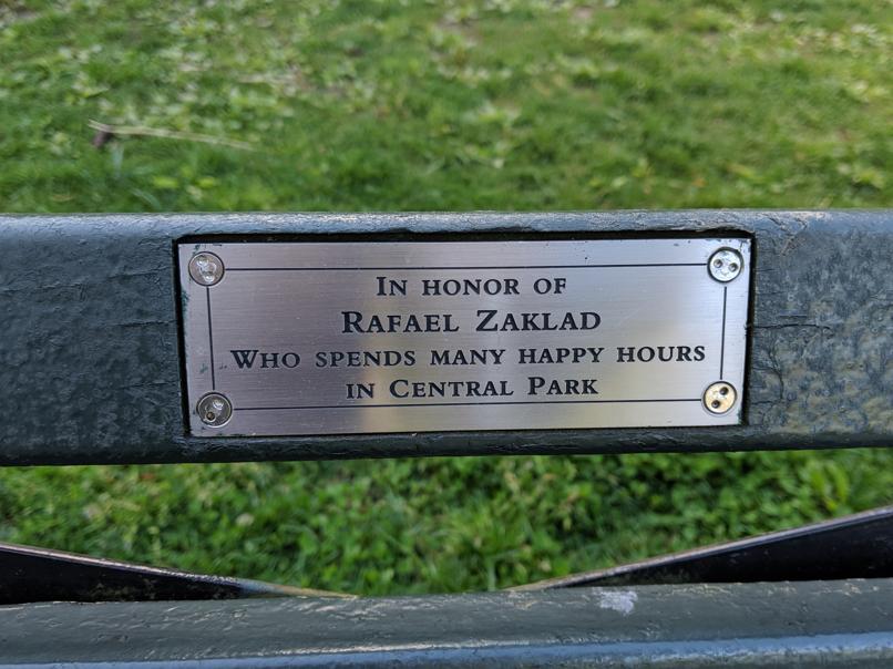 I saw this bench in Central Park