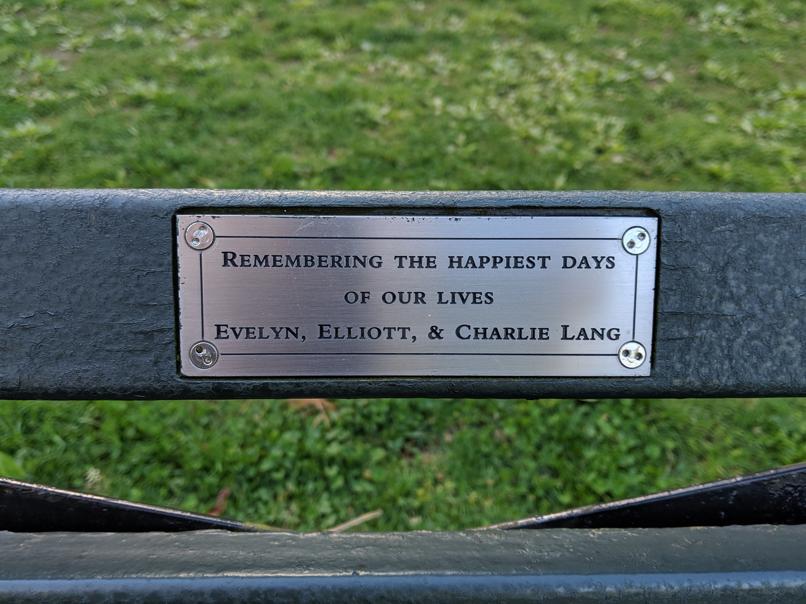 I saw this bench in Central Park