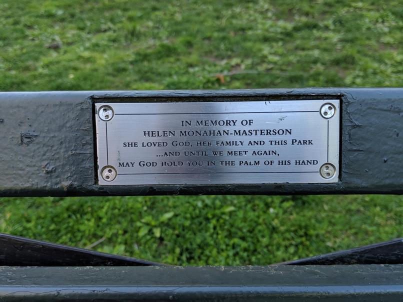 I saw this bench in Central Park