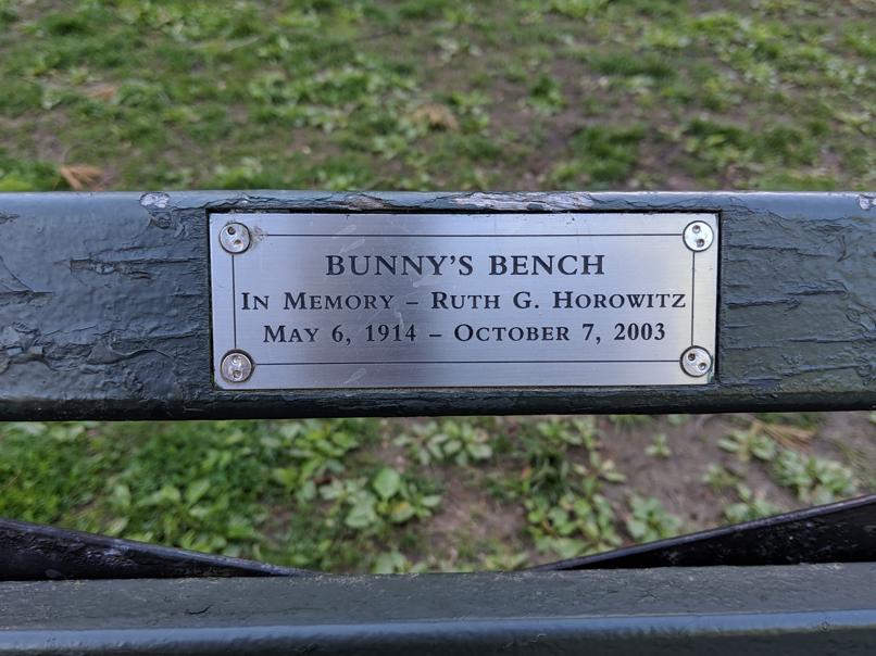 I saw this bench in Central Park