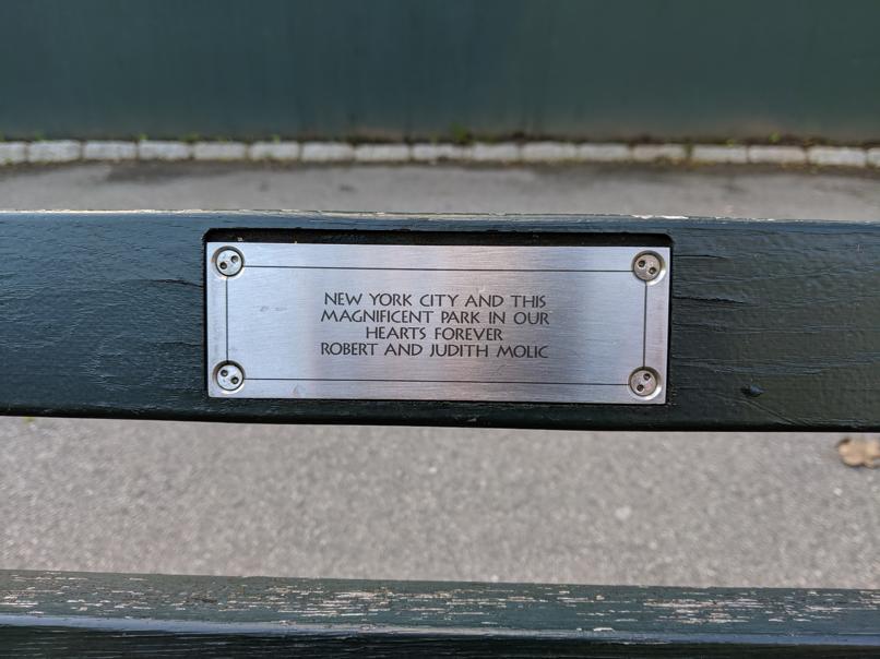 I saw this bench in Central Park