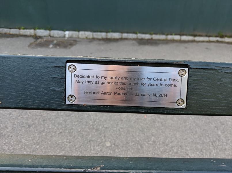 I saw this bench in Central Park