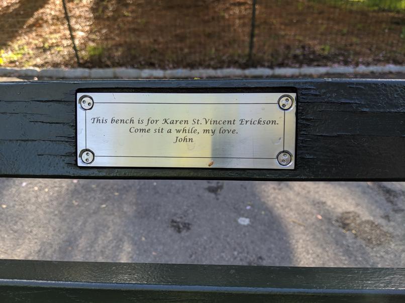 I saw this bench in Central Park