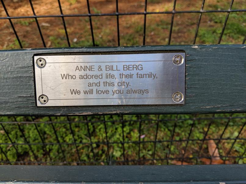 I saw this bench in Central Park