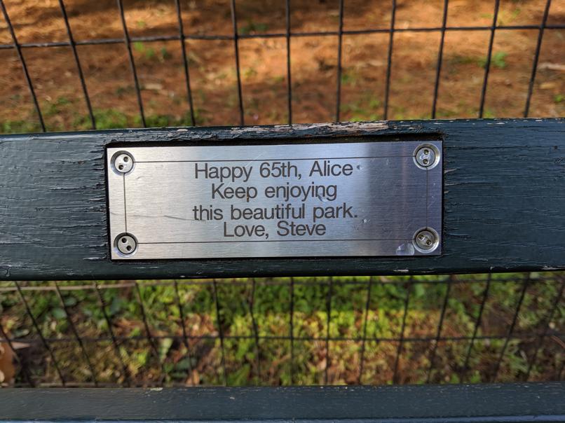 I saw this bench in Central Park