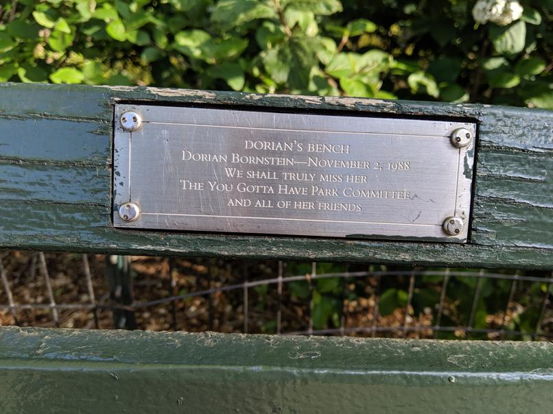 I saw this bench in Central Park