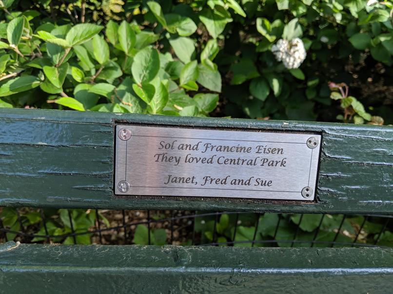 I saw this bench in Central Park