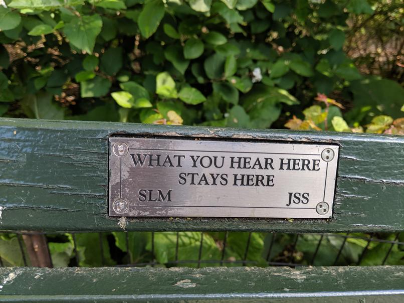 I saw this bench in Central Park