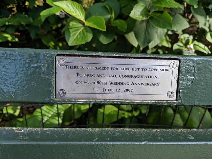 I saw this bench in Central Park