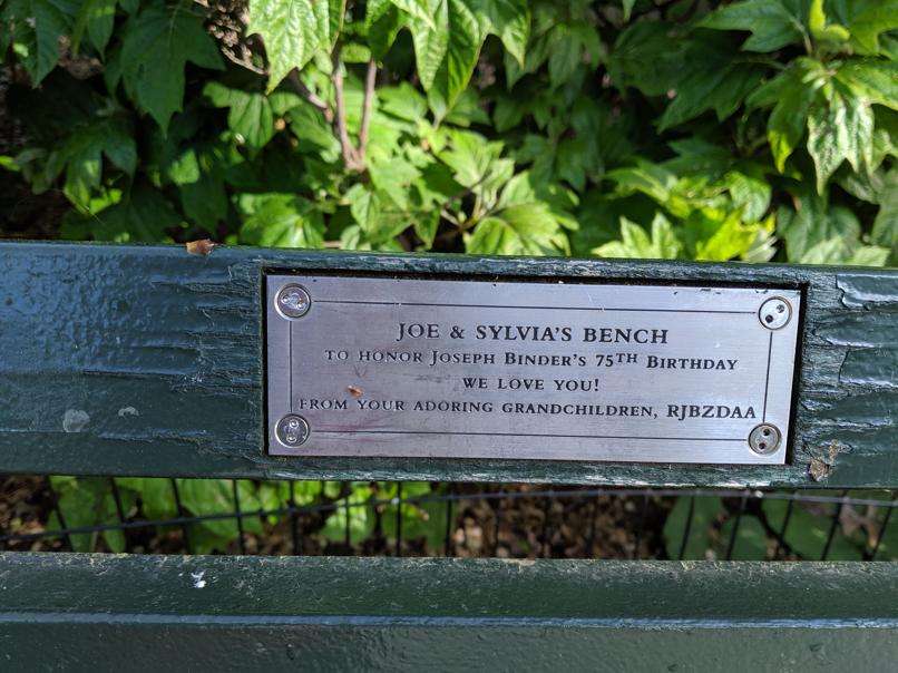 I saw this bench in Central Park