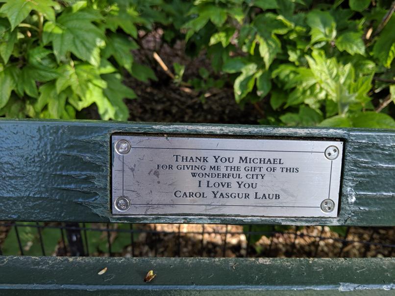 I saw this bench in Central Park