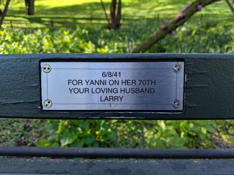 I saw this bench in Central Park