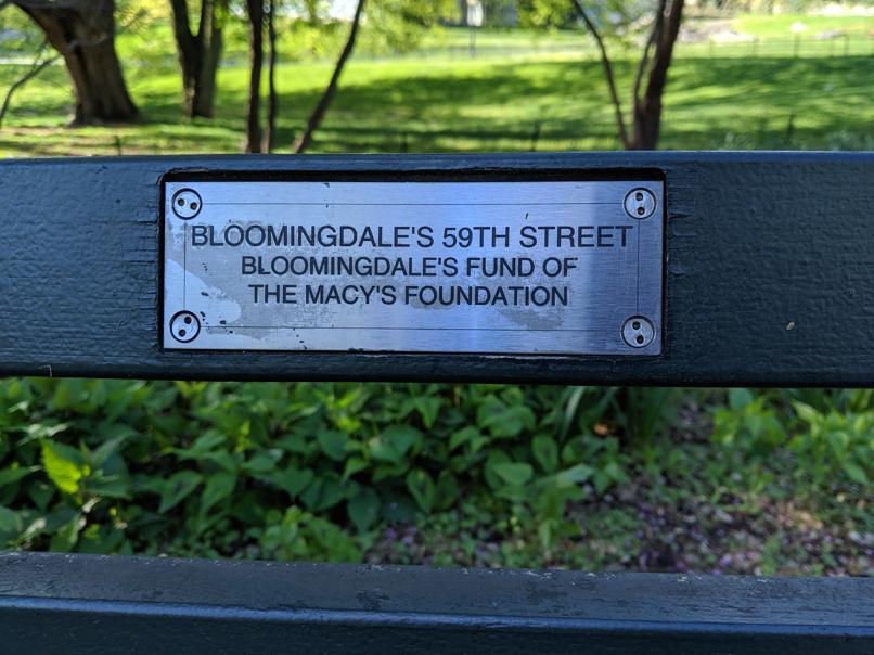 I saw this bench in Central Park