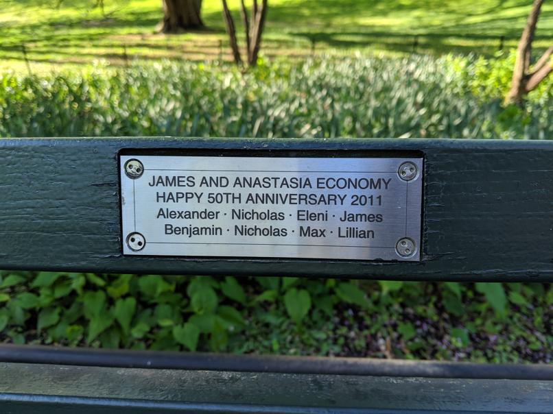 I saw this bench in Central Park