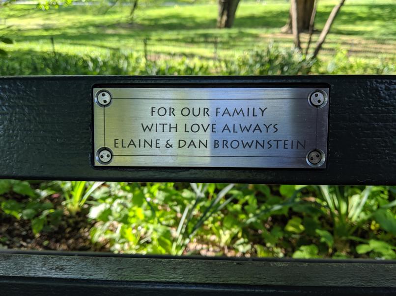 I saw this bench in Central Park