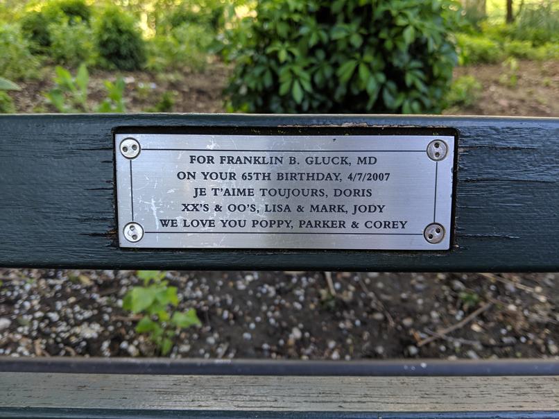 I saw this bench in Central Park