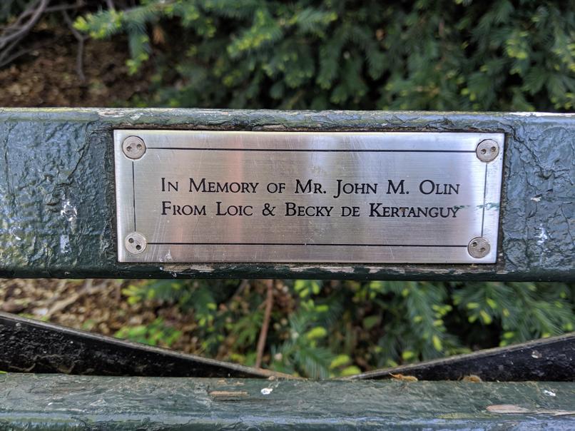 I saw this bench in Central Park