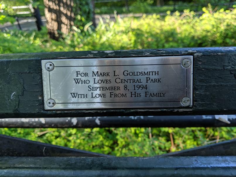 I saw this bench in Central Park