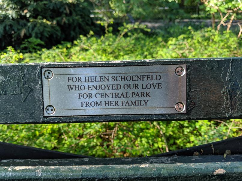 I saw this bench in Central Park