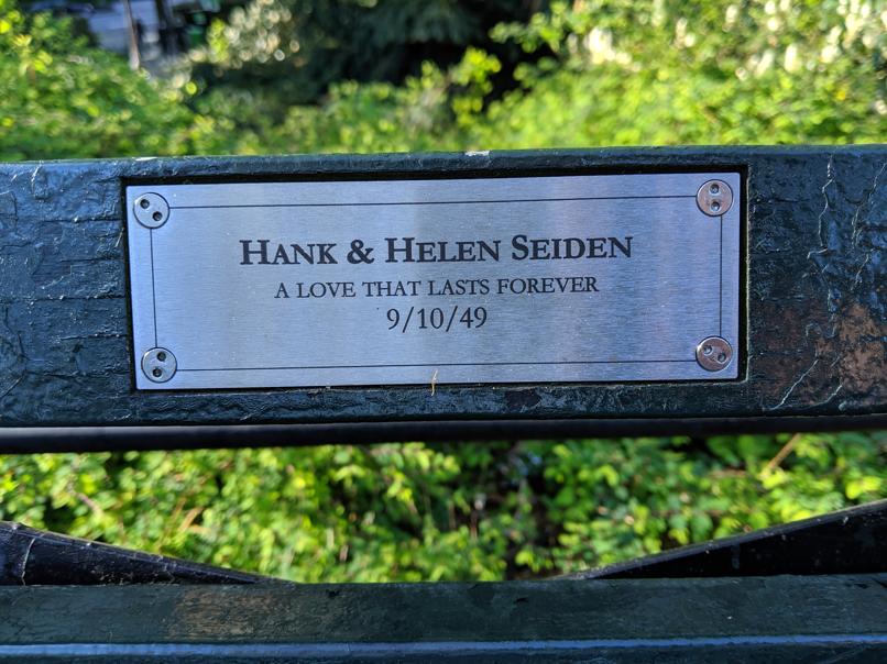 I saw this bench in Central Park