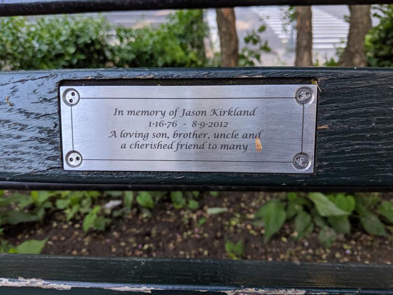 I saw this bench in Central Park