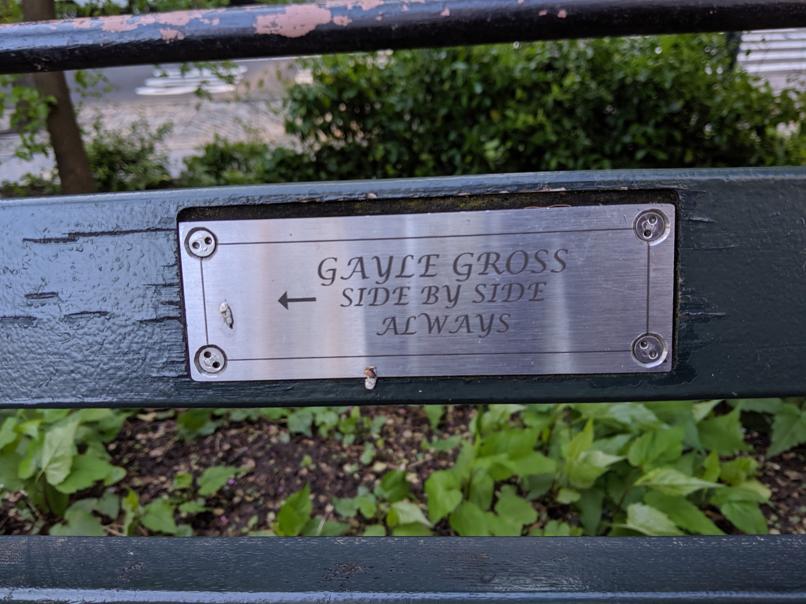 I saw this bench in Central Park