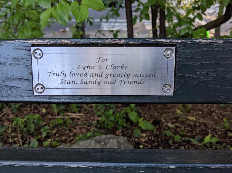 I saw this bench in Central Park