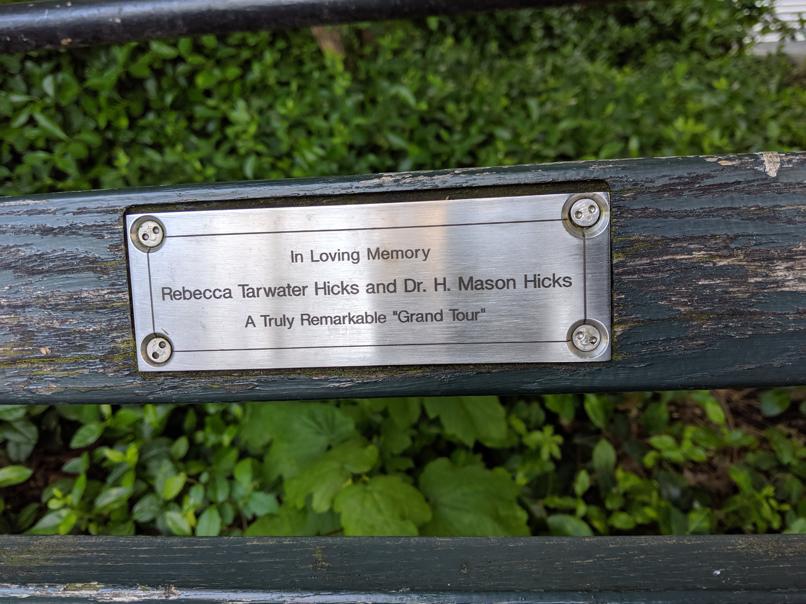 I saw this bench in Central Park