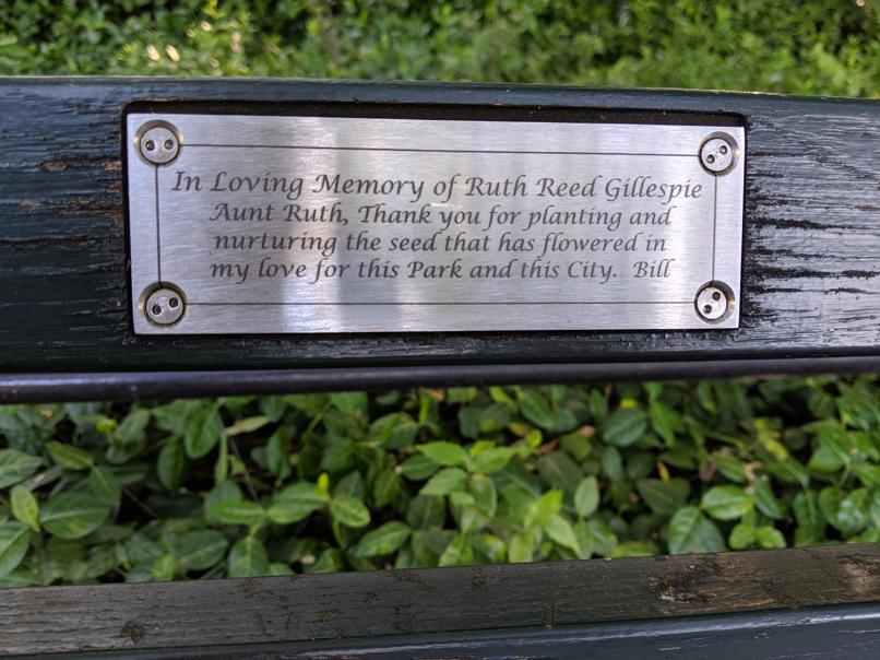 I saw this bench in Central Park