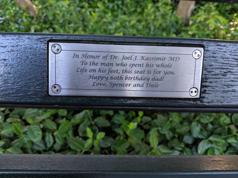 I saw this bench in Central Park