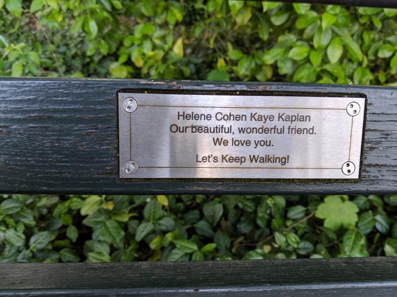 I saw this bench in Central Park