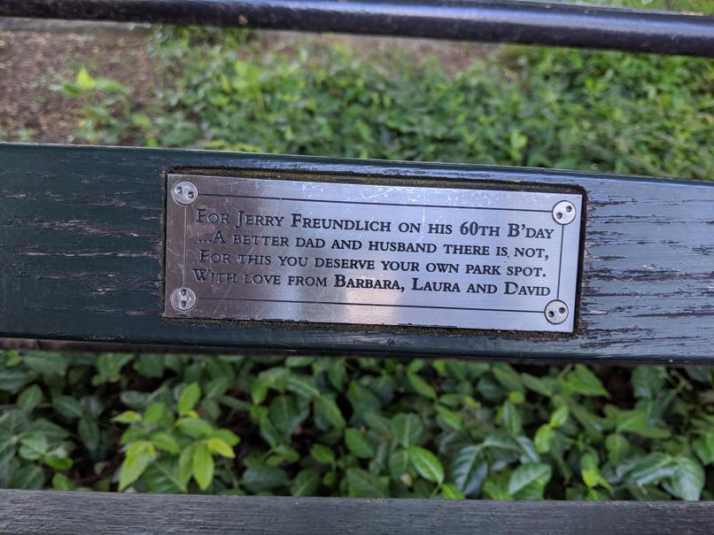 I saw this bench in Central Park