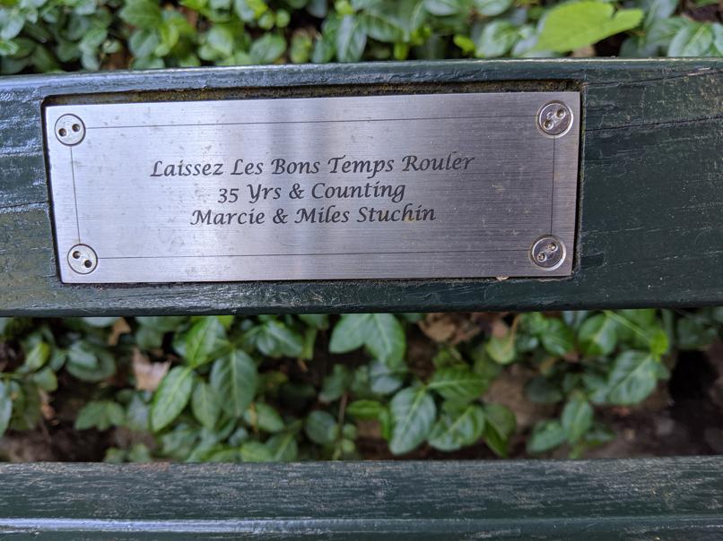 I saw this bench in Central Park