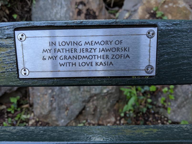 I saw this bench in Central Park