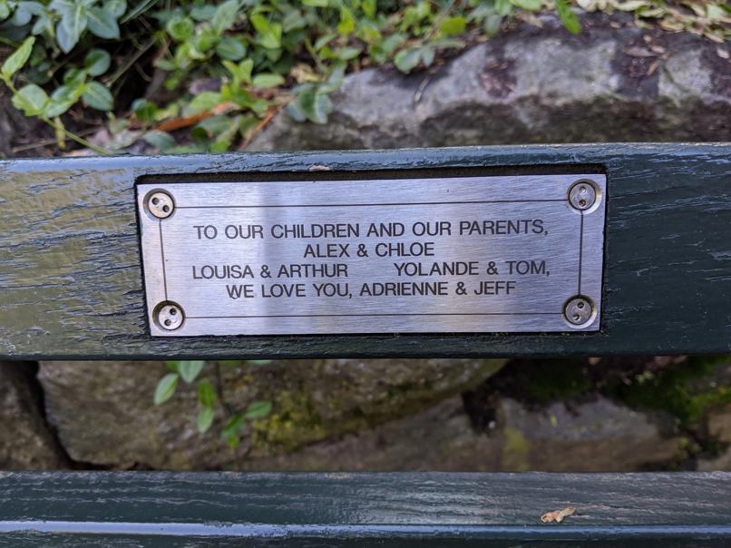 I saw this bench in Central Park