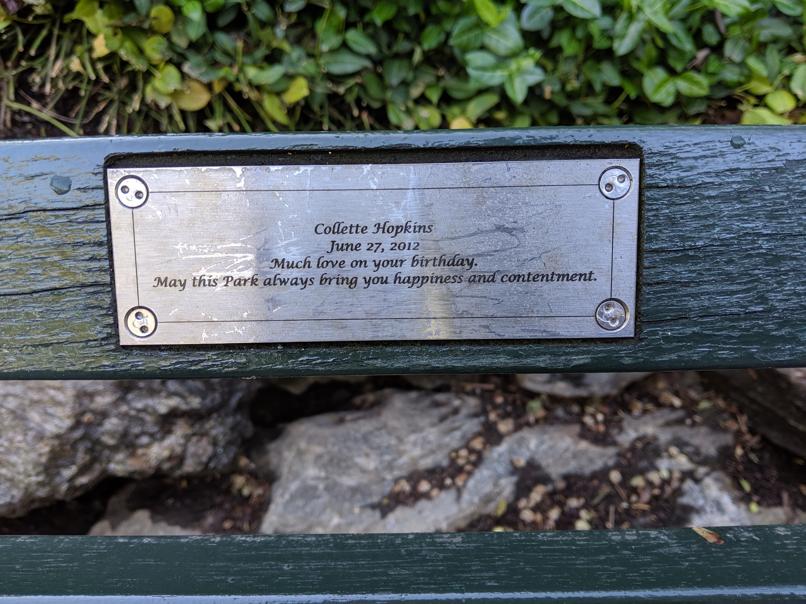 I saw this bench in Central Park