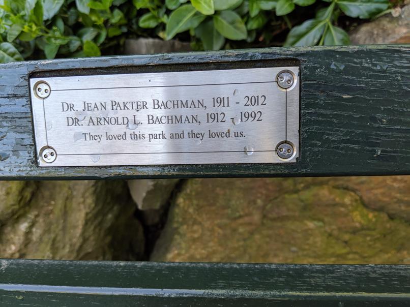 I saw this bench in Central Park