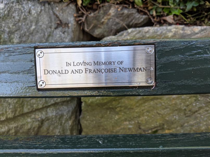 I saw this bench in Central Park