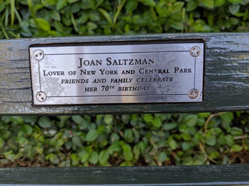 I saw this bench in Central Park