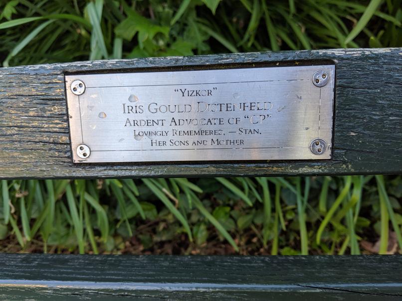 I saw this bench in Central Park