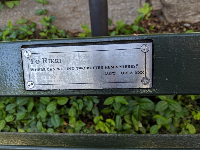 I saw this bench in Central Park