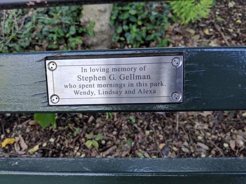 I saw this bench in Central Park