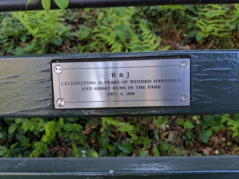 I saw this bench in Central Park